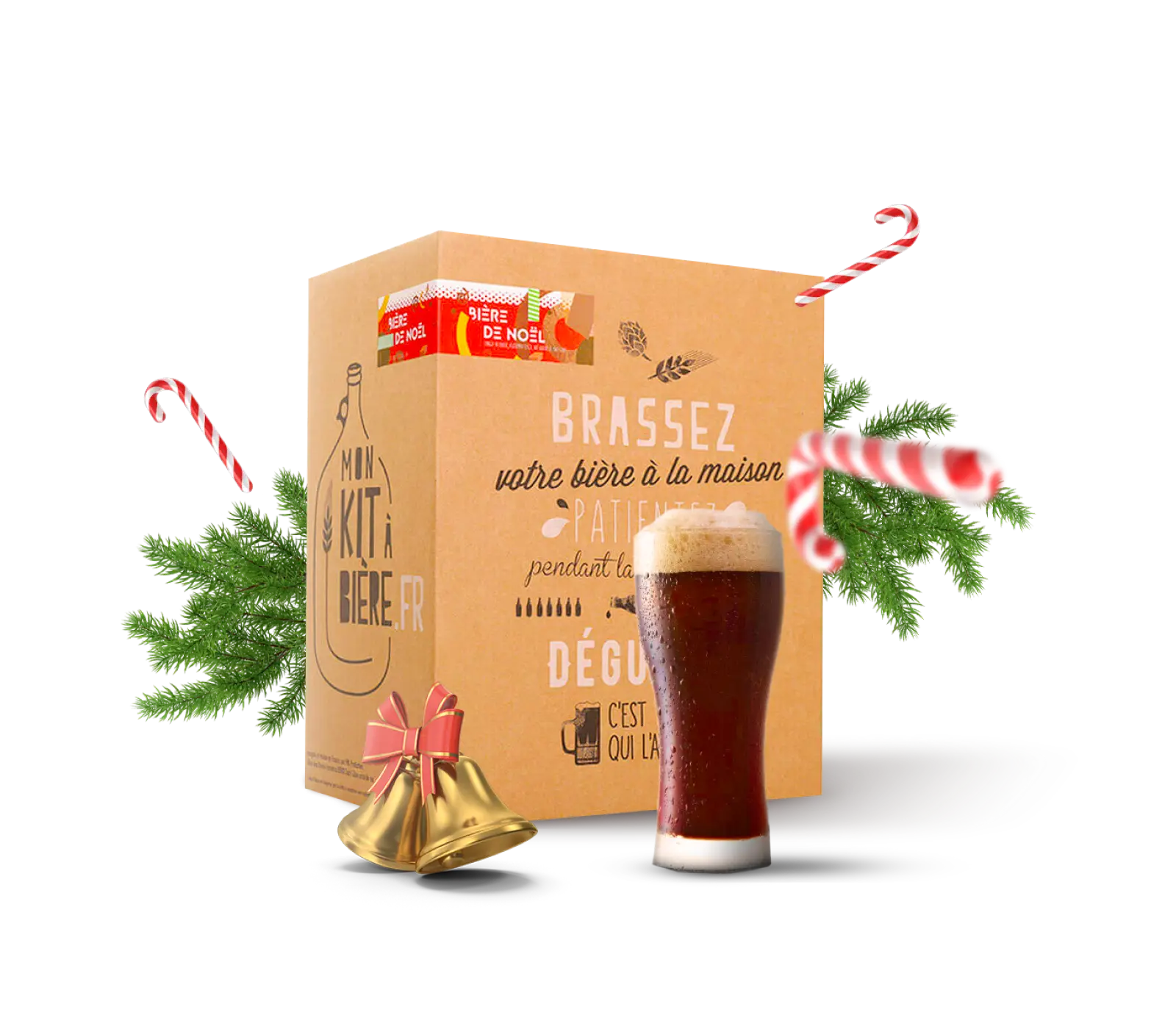 Kit complet de Brassage Artisanal Bière de Noël 5 litres - Mon Kit à Bière  - Kit de brassage pour réaliser une bonne bière maison