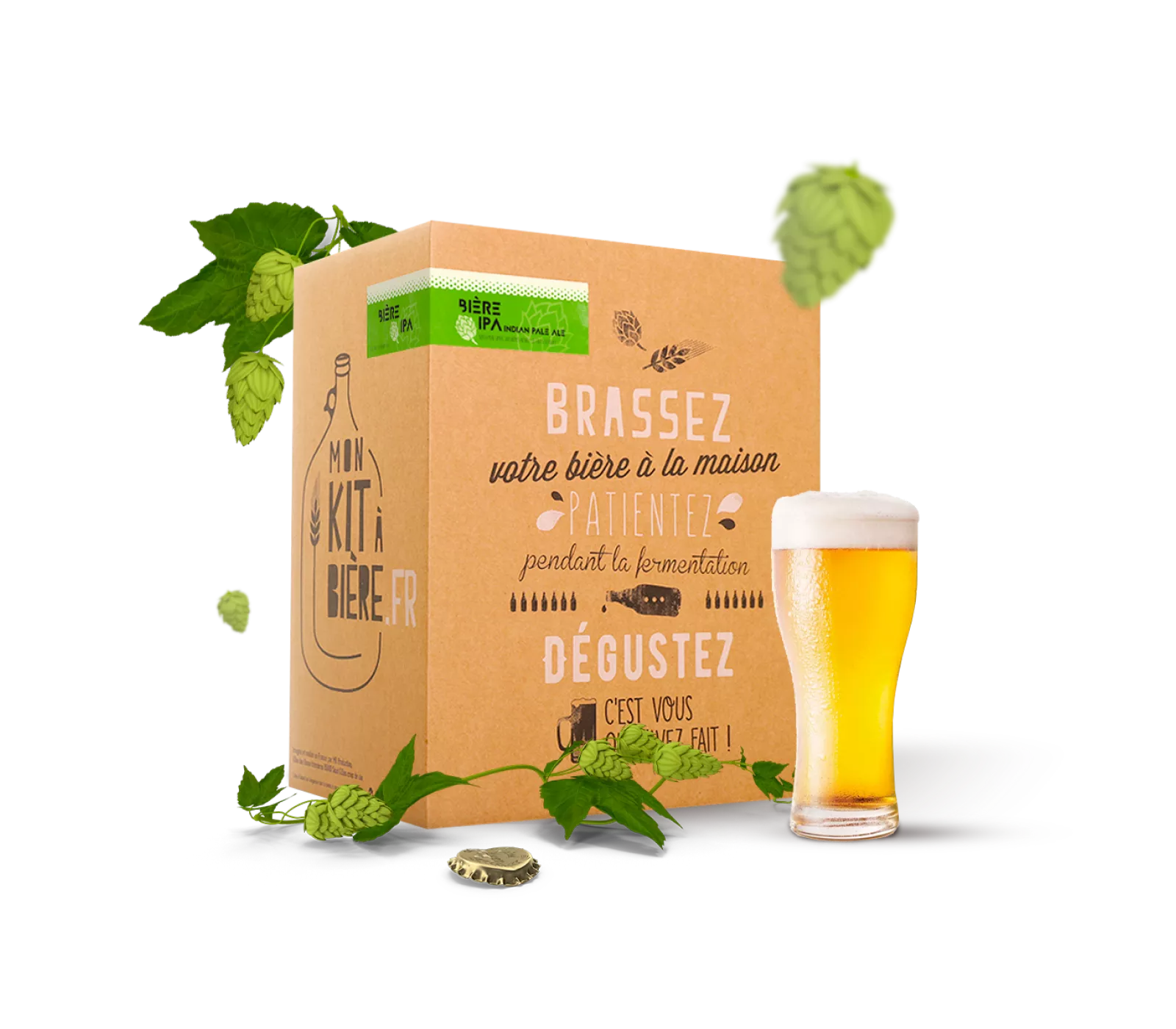 Kit complet de Brassage Artisanal Bière I.P.A 5 litres - Mon Kit à Bière -  Kit de brassage pour réaliser une bonne bière maison